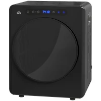 HOMCOM Uscător de rufe cu evacuare, uscător de rufe electric 1000 W 4 Kg, 6 moduri de uscare, timer, oțel inoxidabil, negru(m-6)