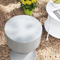 Outsunny Scaun de gradina din ceramica, suport 120kg Ø33 x 45,5 cm rezistent la intemperii, cu design de clepsidra, Gri deschis(m-5)