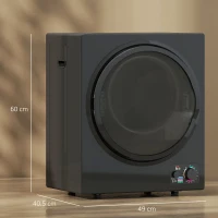 HOMCOM Uscător electric portabil 850W, capacitate 33L 4 moduri de funcționare, oțel inoxidabil, 49 x 40,5 x 60 cm, negru(m-3)