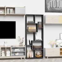 HOMCOM Bibliotecă cu rafturi Zig-zag Design Contemporan 70L x 24l x 178Î cm Panouri Particule negru(m-2)