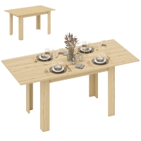 HOMCOM Masă de dining extensibilă, masă de bucătărie rectagulară, pentru 6-8 persoane, 140-180 x 80 cm, efect lemn natural