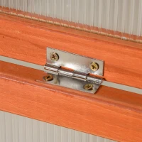 Outsunny Seră din Lemn și Policarbonat 90 x 46 x 40 cm Seră cu acoperiș impermeabilă pentru plante de grădină Pat de plantare Portocaliu(m-3)