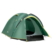 Outsunny Cort de camping 2-3 persoane cort cupolă impermeabil ușor ventilat ușor de montat 2 uși ferestre dim. 3,25L x 1,83l x 1,3H m fibră de sticlă poliester PE verde(m-1)