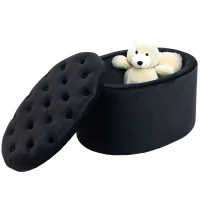 HOMCOM Banc de depozitare captusit cu spatiu de depozitare pentru hol dormitor sufragerie 71 x 52 x 42 cm negru(m-1)