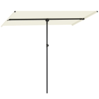 Outsunny Umbrelă de soare 180 de grade rotativă, înălțime reglabilă, umbrelă de grădină cu stâlp de aluminiu 150x205 cm Bej