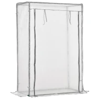 Outsunny Seră de grădină, seră de balcon, pânză renforțată PE, structură din oțel, ușă zippată rulabilă, 100 x 50 x 150 cm alb(m-6)