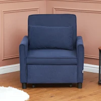 HOMCOM Fotoliu de dormit, reglabil, 3 poziții, cu material din cord, până la 120 kg, Albastru(m-4)
