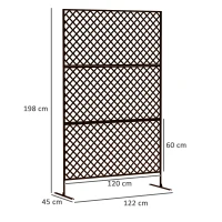 Outsunny Separator de mediu exterior, ecran de oțel pentru terasă, verandă, grădină, grilă independentă, oțel, negru(m-3)
