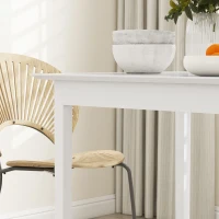 HOMCOM Masă de Bucătărie Masă Pătrată, design modern, 75 cm x 75 cm x 76 cm, Alb(m-3)