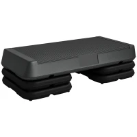 SPORTNOW Stepper aerobic fitness înălțime reglabilă 3 nivele 10/15/20 cm suprafață antiderapantă plastic, gri(m-1)