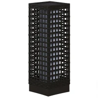 Outsunny Lampă de exterior cu panou solar, 8 ore funcționare, imitație ratan, oțel, 15,5 x 15,5 x 46 cm, negru.(m-6)