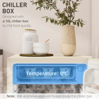 HOMCOM Under Counter Fridge, 91L Small Fridge with Chiller Box, Removable Shelf, Reversible Door, Adjustable Legs, Mini Refrigerator, Beige(m-5)