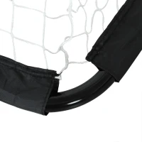HOMCOM Set de obiective de fotbal, 2 obiective mini pliabile, cadru metalic, inclusiv unelte, 90 x 36 x 60 cm, Negru(m-4)