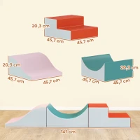 AIYAPLAY 3-teiliges Kletter- und Krabbelset für Kleinkinder, Kunstleder, Schaumstoff, Hellgrau(m-3)