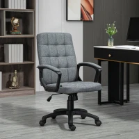 Vinsetto Scaun de Birou Rotativ cu Înălțime Reglabilă și Brațe Stil Modern 59x63x96-105,5 cm Gri Închis(m-2)