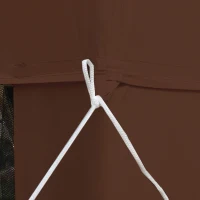 Outsunny Tonnelle barnum de grădină 3L x 3l m cu 4 plase de țânțari detașabile - dublu acoperiș - maro(m-5)
