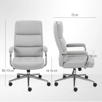 HOMCOM Scaun de birou, scaun de birou ergonomic cu înălțime reglabilă, funcție de meșterire, 62 x 73 x 105-113 cm, gris(m-3)