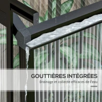 Outsunny Seră de perete, seră de grădină din policarbonat, cu ușă culisantă, vent de acoperiș, fundație, 127 x 253 x 240 cm negru(m-5)