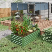 Outsunny Grădină elevate patrulater legume pat jardiniere cu tuburi de armare din oțel galvanizat 180 x 90 x 59 cm(m-2)