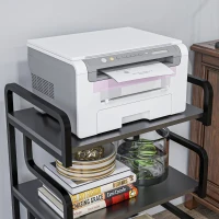 HOMCOM Etagere de depozitare cu 3 niveluri etajeră metalică design industrial structură din oțel 55 x 40 x 77 cm Negru(m-4)