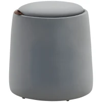 HOMCOM 2-in-1 Hocker în Samtoptik inclusiv Stocare și capac detașabil Ø44 cm x 47,5 cm Gri(m-1)