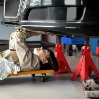 HOMCOM Set de 2 cricuri auto, cricuri de ridicare capacitate 6 tone, înălțime reglabilă 375-592 mm, boltă de siguranță roșu(m-2)