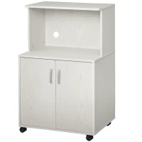 HOMCOM Cărucior cărucior cuptor cu microunde dulap 2 uși - dim. 60,4L x 40,3l x 97H cm - alb(m-1)