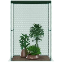 Outsunny Jaula de Cultivo para Plantas 120x120x180 cm cu Ușă Enrollabilă și Structură din Oțel pentru Grădină Terrasă Culoare Verde(m-4)