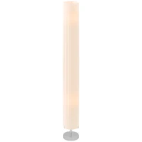 HOMCOM Lampă lampadaire coloană pe picior modernă lumină tamizată 40 W 14L x 14l x 120H cm oțel inoxidabil alb(m-6)