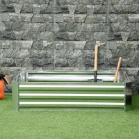 Outsunny Pat de grădină înălțat pătrat din oțel galvanizat cu protecție împotriva buruienilor 120 x 90 x 30 cm argintiu(m-4)