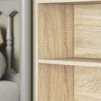 HOMCOM Bibliotecă raft de depozitare 5 nivele cu rafturi reglabile pentru living, dormitor, birou, 60x24x133,5 cm, natural(m-4)