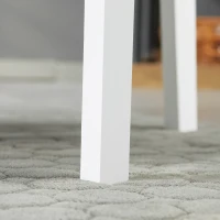 HOMCOM Set de 2 scaune de dining din lemn masiv, scaun de bucătărie, spătar lamele, stil casă de țară alb(m-3)