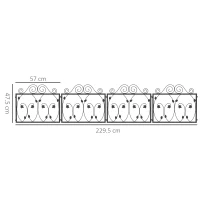 Outsunny Garduri pentru grădină exterioară, 4 panouri de 57x47,5 cm, din oțel cu unghi ajustabil, negru(m-3)