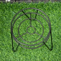 Outsunny Set 3 Suporturi metalice pentru plante, înălțimi 23,5/30/42 cm, suporturi pentru ghivece, negru(m-3)