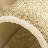 PawHut Pestera pentru pisici cu suprafata de zgariat inclusa pernuta, pestera zgariate, 41 cm x 38 cm x 43 cm, Natur + Beige(m-3)