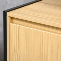 kleankin Mobilier sub chiuvetă de baie dulap sub vas dublu - 60 x 30 x 62,5 cm - Negru și Culoare Lemn(m-3)