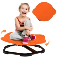 AIYAPLAY Planet-Shaped-kids Swivel Chair, Sensory Spinning Chair for Balance, Coordination Training, Orange(m-10)