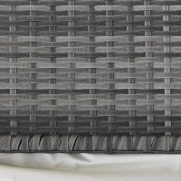 Outsunny Masa de balcon, semi-rotundă, din poliratan metal, 100x50x74 cm, Gri(m-5)