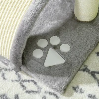 PawHut Arbre à Chat avec Boules de Jeu Arbre à Chat en Sisal Gris 35,5 x 37 x 46 cm(m-4)