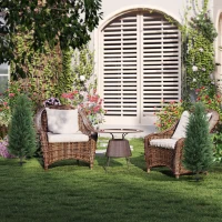 HOMCOM Set de 2 plante artificiale, chiparosi artificiali cu 831 de frunze fiecare, versatil, Verde(m-3)