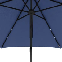 Outsunny Umbrelă de grădină, Umbrelă cu braț, LED-uri, Modul solar, rezistent la intemperii, inclusiv husă de protecție, Ø290 x 260 cm, Albastru închis(m-5)