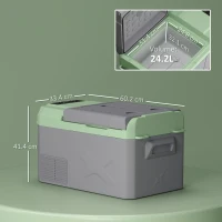 Outsunny Frigider portabil electric 24,2L, 12V-220V, -20℃ până la +20℃, cu ecran și lumină LED, 60,2x33,4x41,4 cm, gri(m-3)