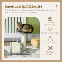 PawHut Kratzbaum 46 cm Kleiner Katzenturm mit Höhle, Spielball, Sisal-Seil, erhöhter Plattform, Katzenkratzbaum, Kletterbaum, für Katzen bis zu 4 kg, Grau(m-4)
