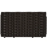 Outsunny jardinieră înaltă din plastic, cu găuri de scurgere, aspect rățușcă, maro, 40x40x44 cm(m-3)