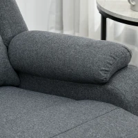 HOMCOM Fotoliu de relaxare, funcție de culcare și suport de picioare, reglabil, până la 150 kg, cadru din oțel, 90 x 96 x 98 cm, Gri(m-3)