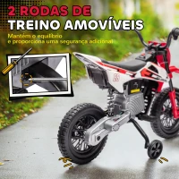 AIYAPLAY Mota Elétrica para Crianças com Bateria 12V Música Velocidade 2,4-5 km/h e Rodas Auxiliares 107x56x70 cm Vermelho(m-5)