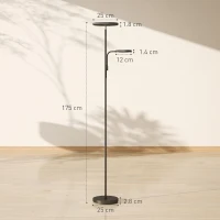HOMCOM Lampadar LED 42W reglabil 2700K-6500K 4 culori variere continua, 4 moduri scena, telecomanda si control tactil(m-3)