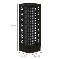 Outsunny Lampă de exterior cu panou solar, 8 ore funcționare, imitație ratan, oțel, 15,5 x 15,5 x 46 cm, negru.(m-3)