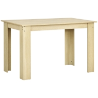 HOMCOM Masă de dining masă de bucătărie cu placa mare pentru 2-4 persoane din lemn 120L x 69l x 75H cm stejar
