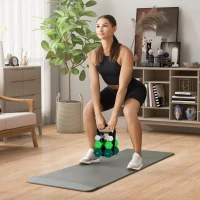 SPORTNOW Set de gantere cu suport de depozitare, set cu 6 gantere pentru antrenament fitness, 2 x 1kg, 2 x 3kg, 2 x 5kg(m-3)